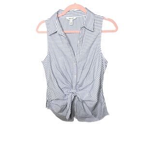 Nine West Sleeveless Button Down Women's Size Medium Lagenlook Preppy Office